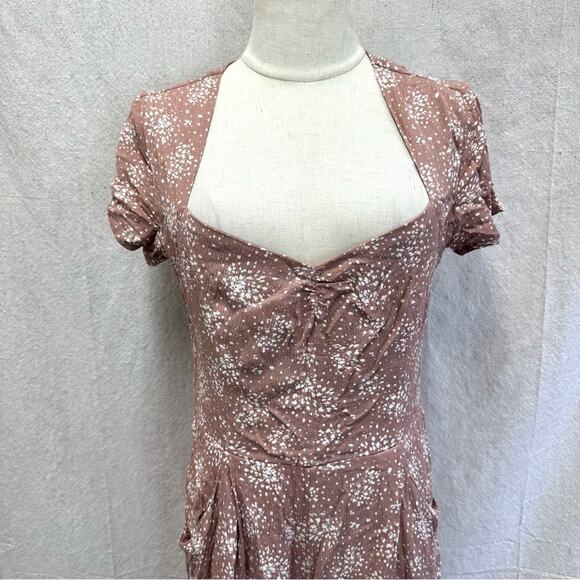 Urban Outfitters Kerriann blush pink floral print wide leg jumpsuit size Medium - Picture 11 of 16